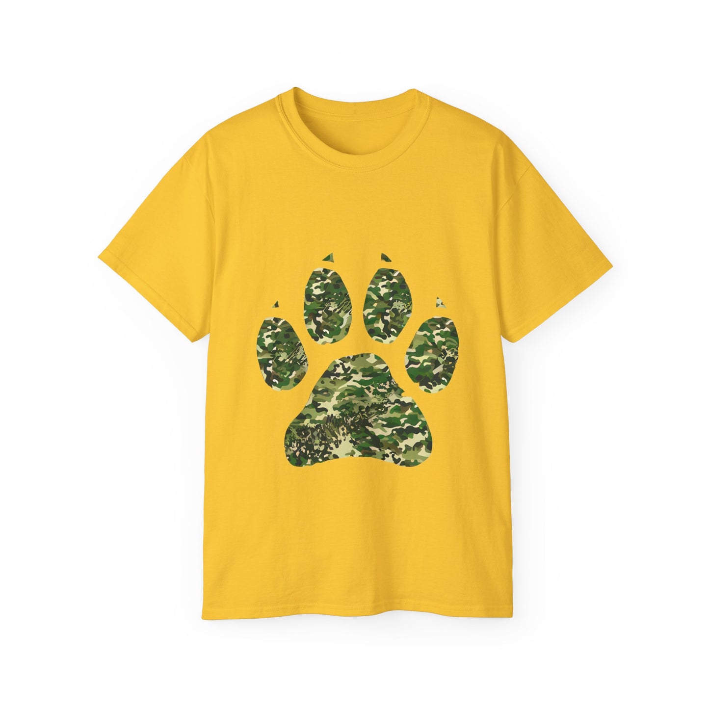 Cute Camouflage Paw Print Unisex Organic T-Shirt