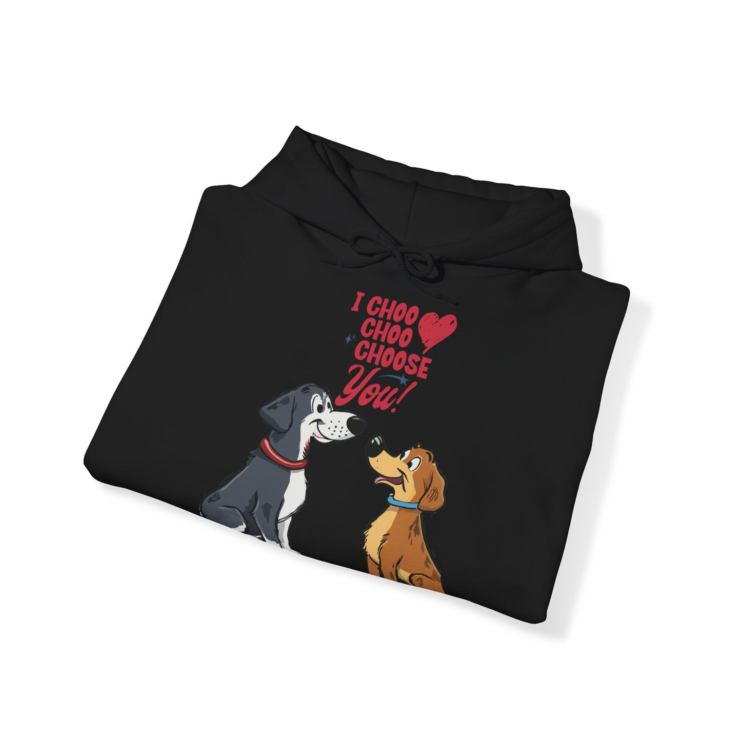 Cute Cartoon Dog I Choose You Valentine's Day Unisex Hooded Sweatshirt