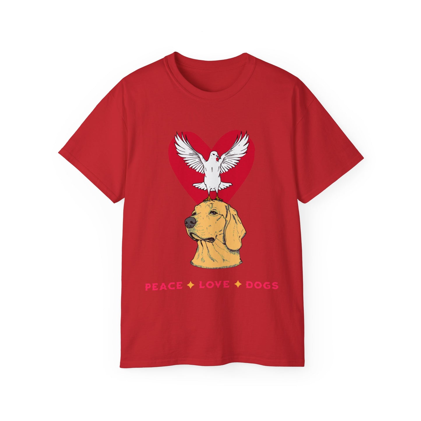 Dog Lover Peace Love Dogs Unisex Organic T-Shirt