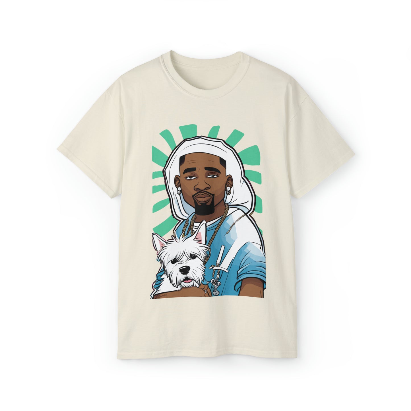 Cute Funny Rappers with Puppies Unisex Organic T-Shirt