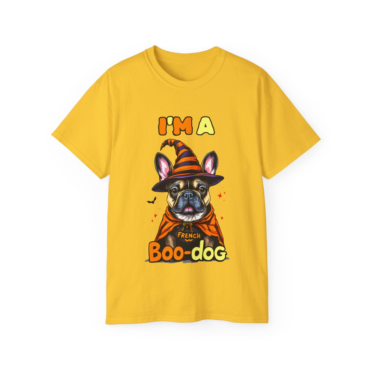 Cute Funny Dog Cartoon I'm a French Boo-dog Unisex Organic T-Shirt