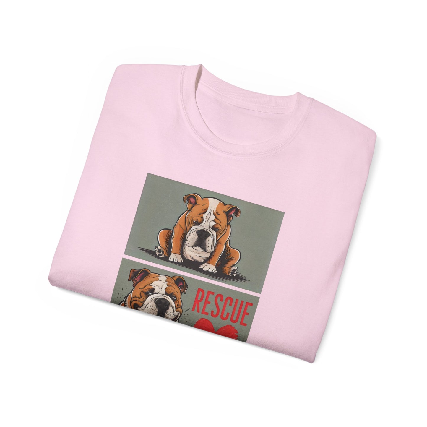 Cute Cartoon Bulldog Rescue Adopt Don't Shop Organic T-Shirt