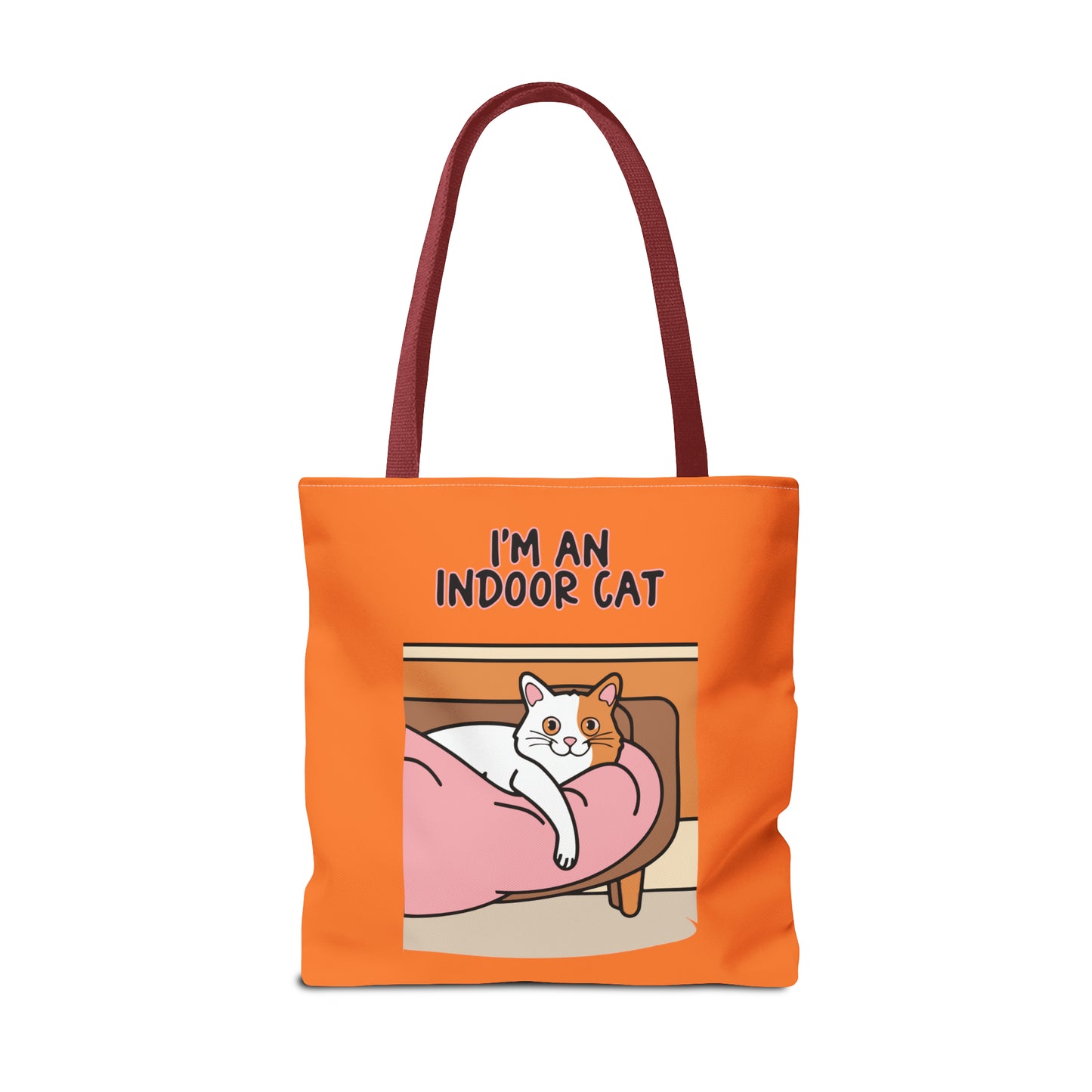 Cute Funny I'm an Indoor Cat Cartoon Meme Tote Bag