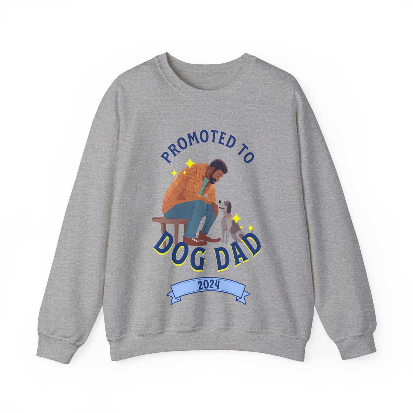 Funny Promoted to Dog Dad Unisex Crewneck Meme Sweatshirt