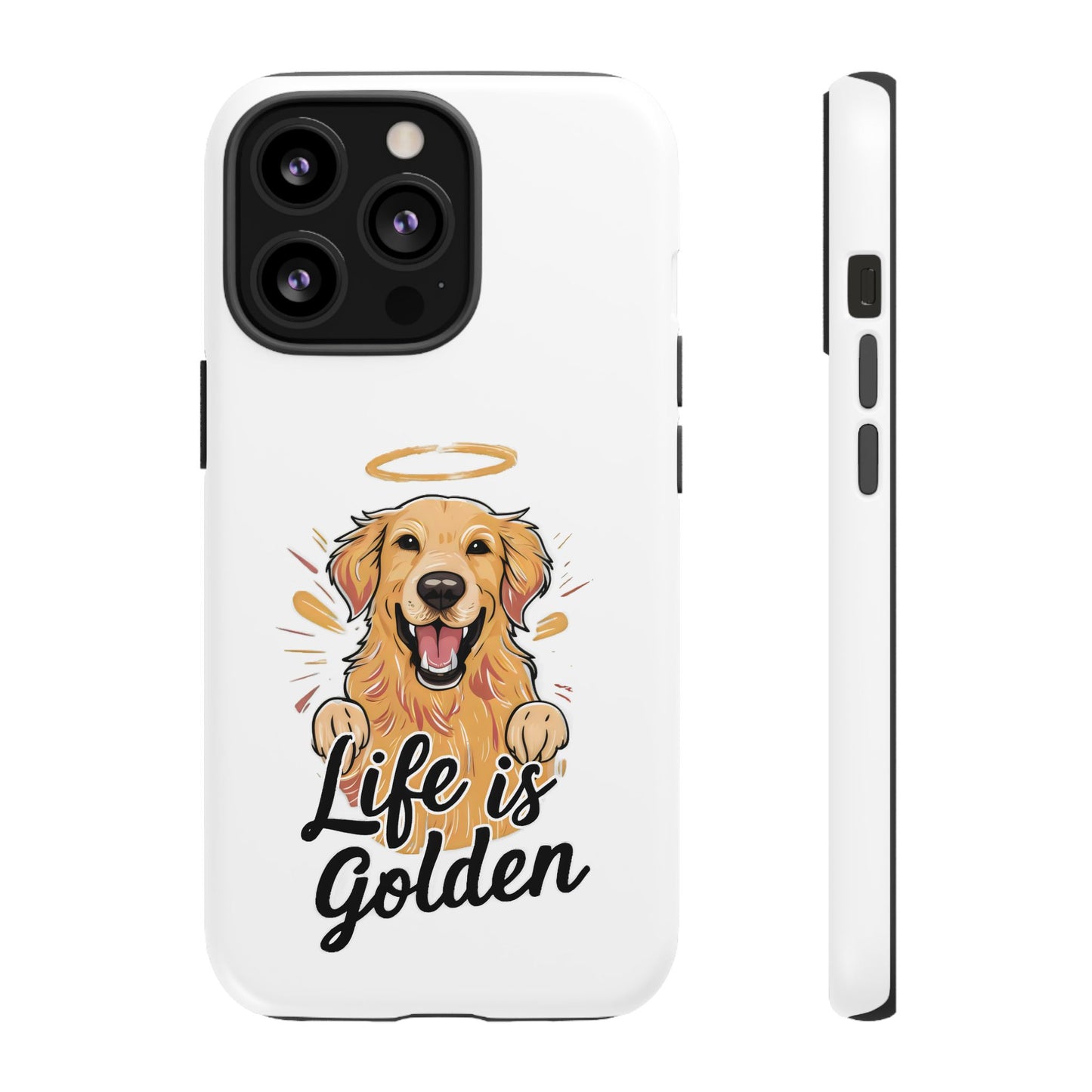 Cute Dog Cartoon Life is Golden iPhone Tough Cases