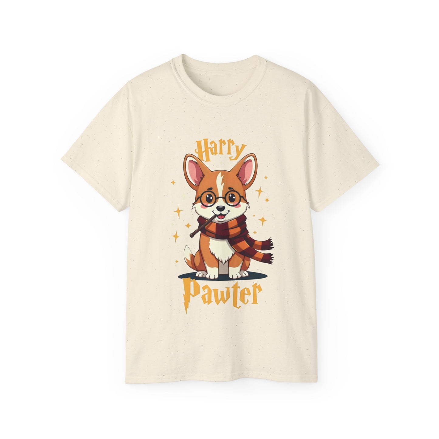 Cute Dog Cartoon Harry Pawter Corgi Unisex Organic T-Shirt