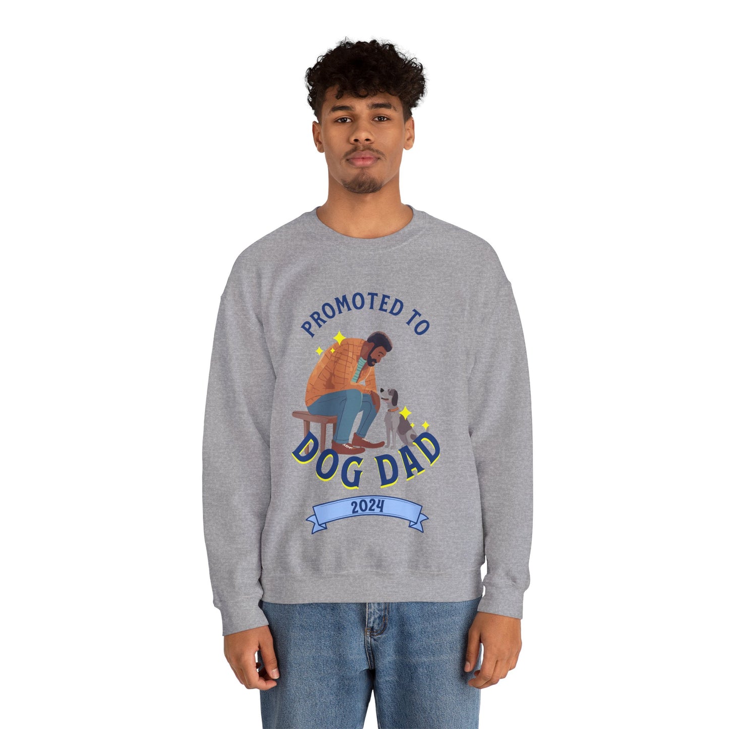 Funny Promoted to Dog Dad Unisex Crewneck Meme Sweatshirt