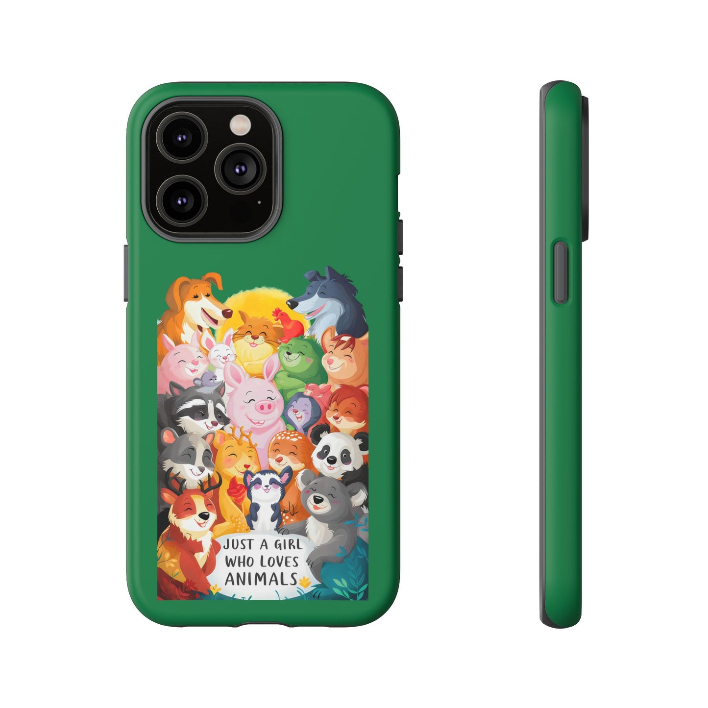 Cute Cartoon Just a Girl Who Loves Animals iPhone Tough Cases