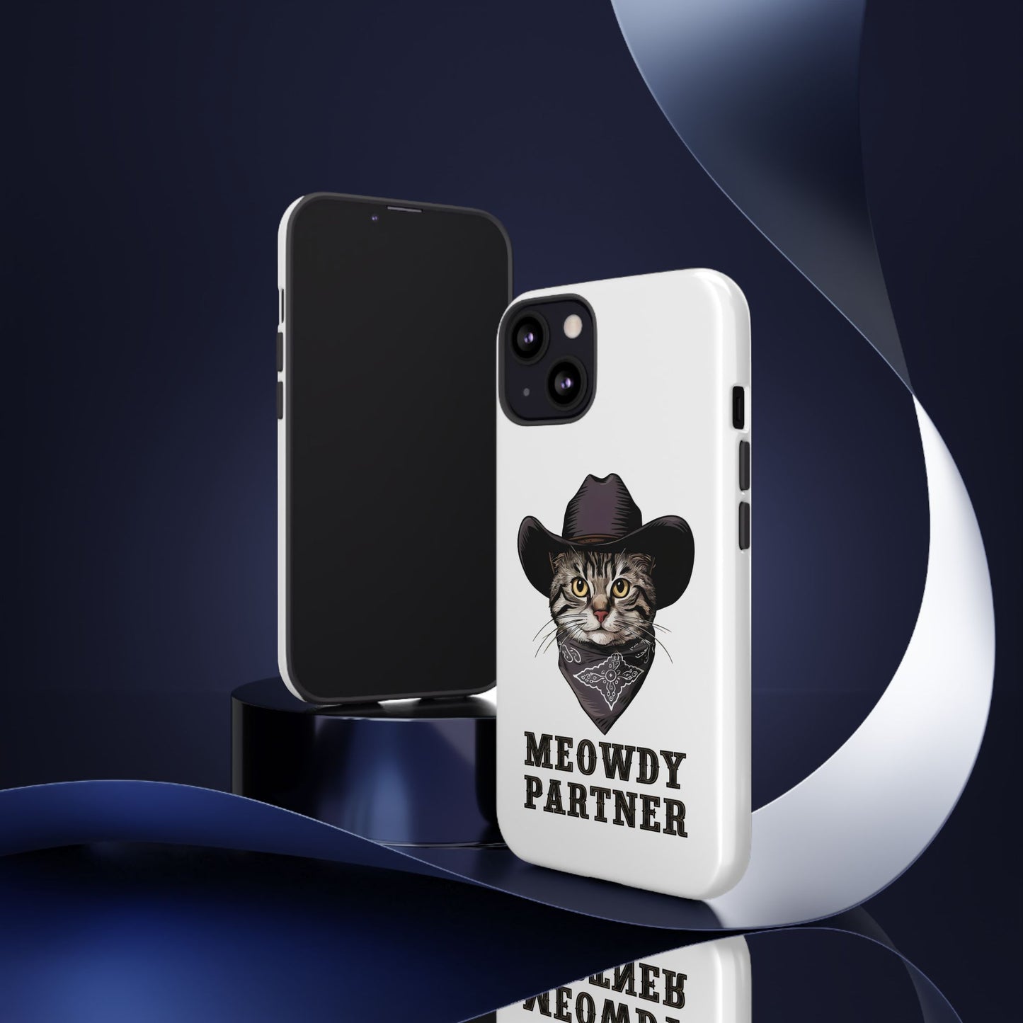 Cute Funny Cat Cartoon Meowdy Partner iPhone Tough Cases