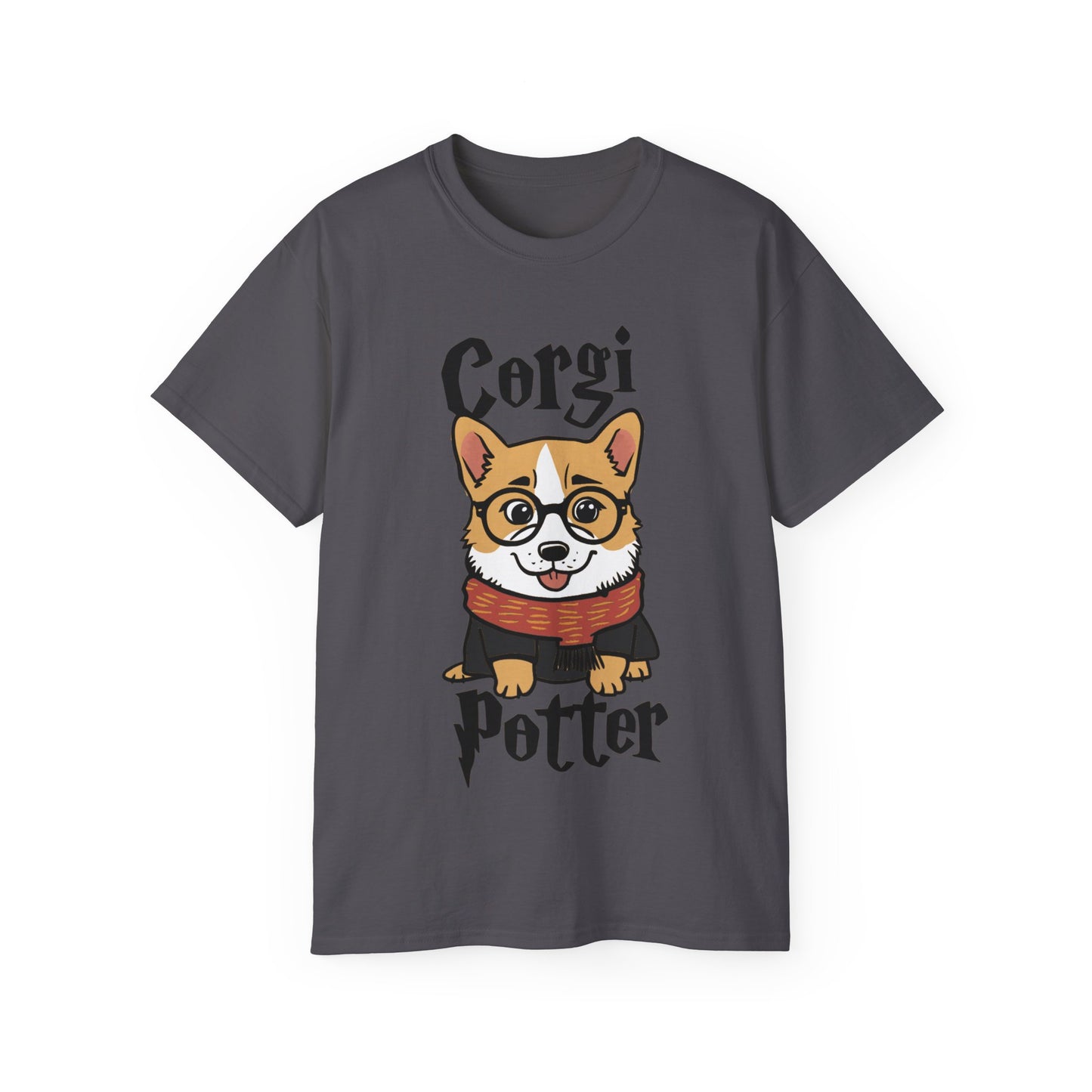 Cute Dog Cartoon Corgi Potter Unisex Organic T-Shirt