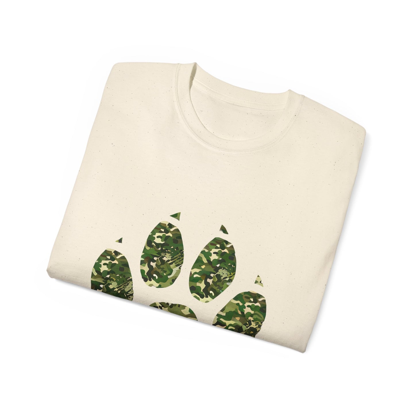 Cute Camouflage Paw Print Unisex Organic T-Shirt