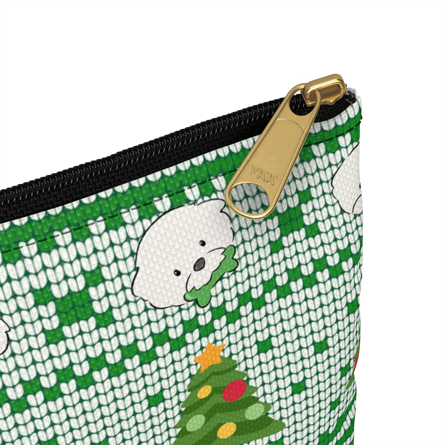 Cheeky Bichon Cute Christmas Dog Knit Pattern Accessory Pouch