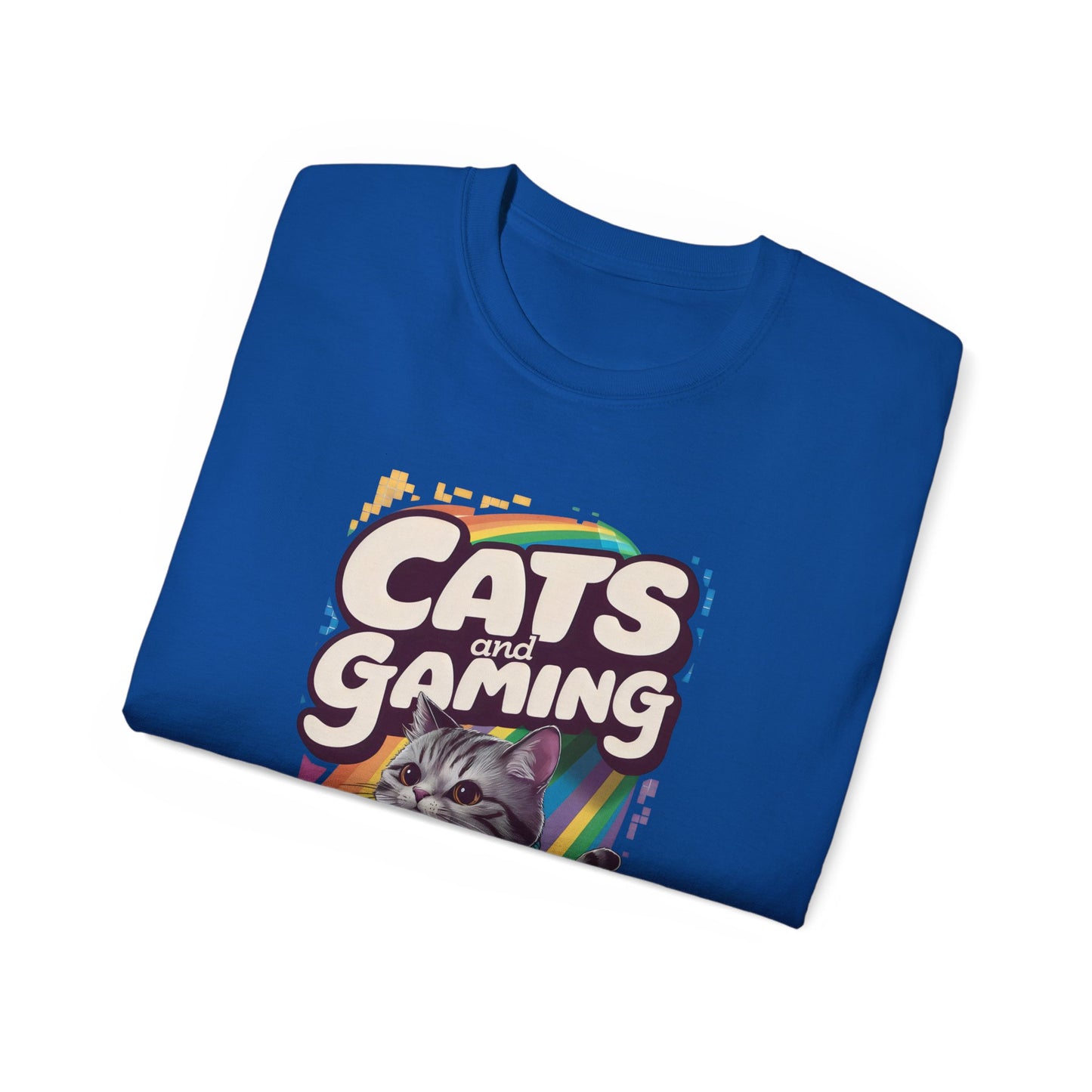 Cute Cartoon Cats and Gaming Unisex Organic T-Shirt