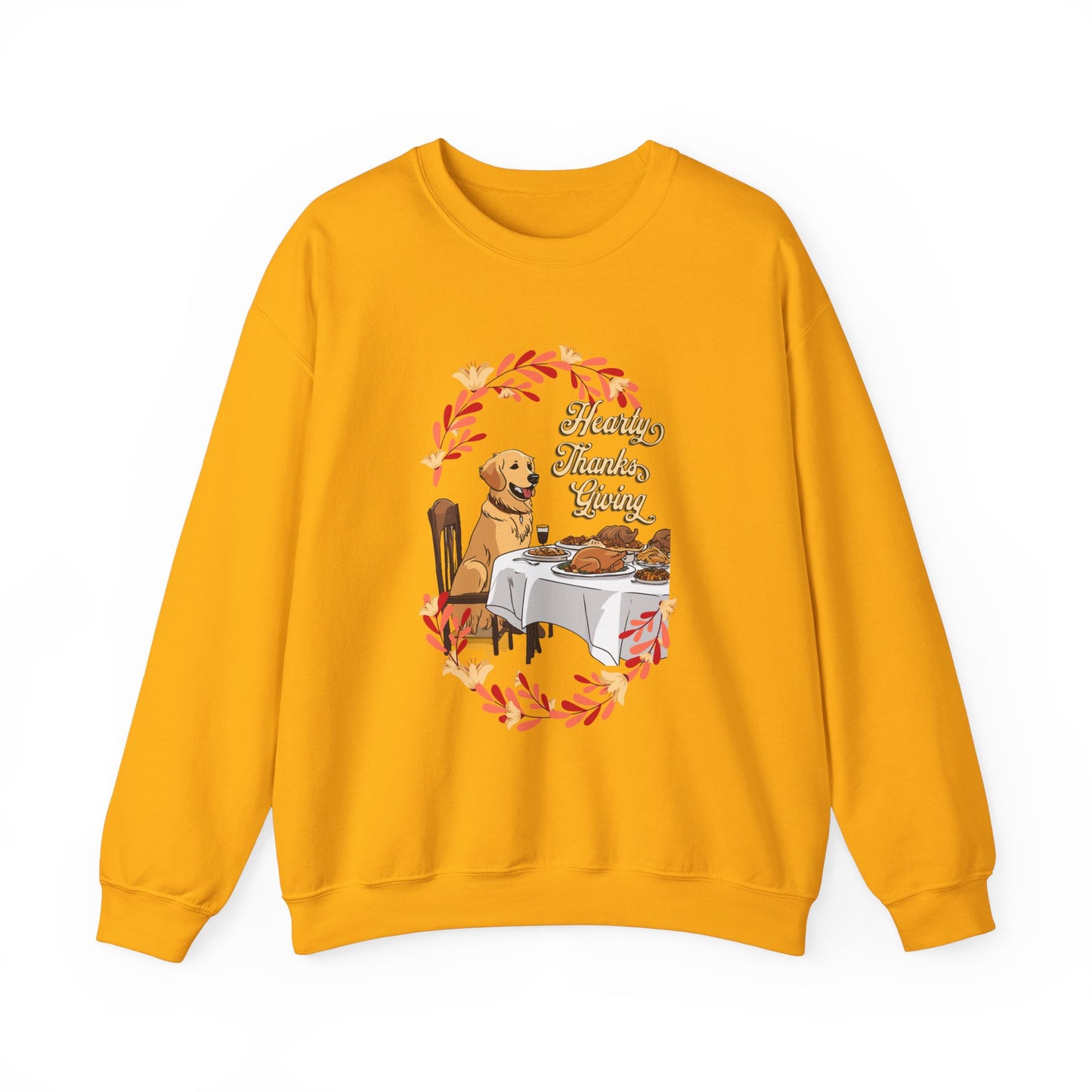 Golden Retriever Hearty Thanksgiving Unisex Crewneck Sweatshirt