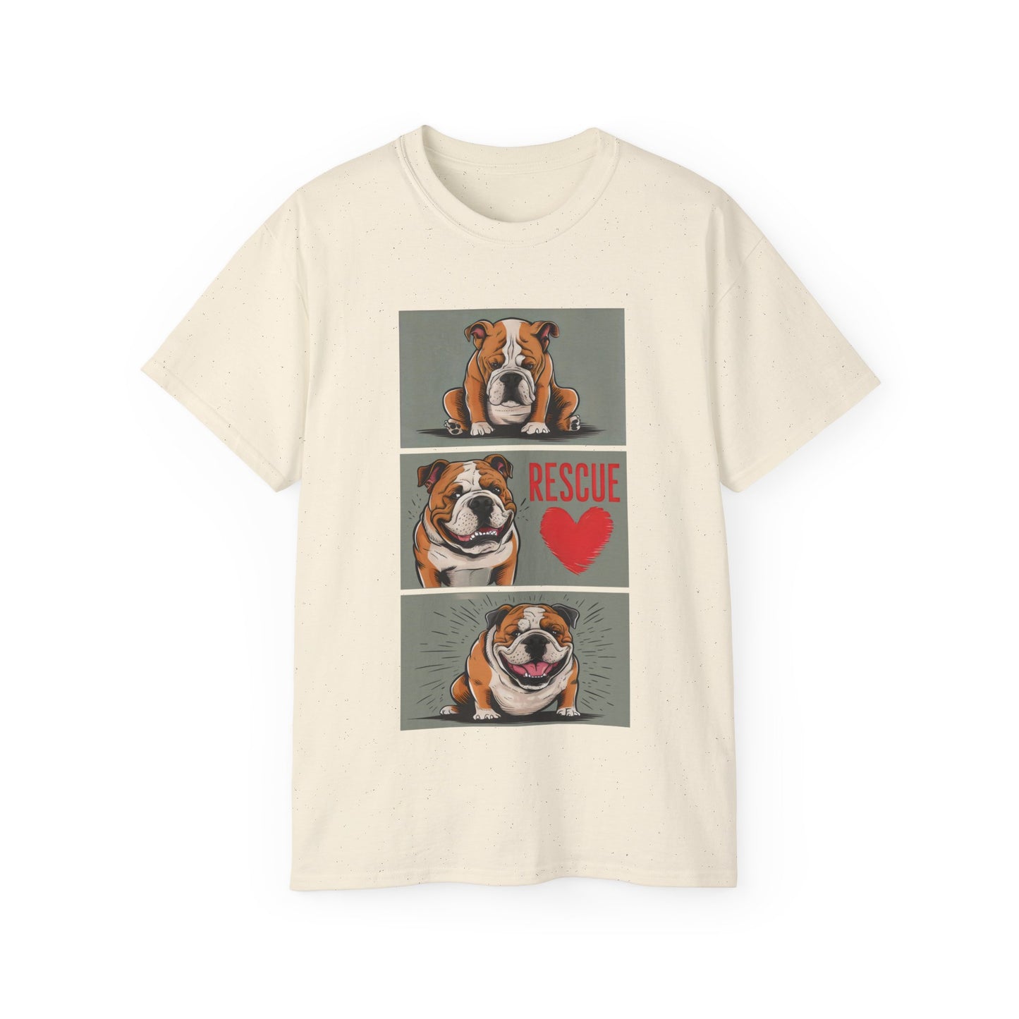 Cute Cartoon Bulldog Rescue Adopt Don't Shop Organic T-Shirt