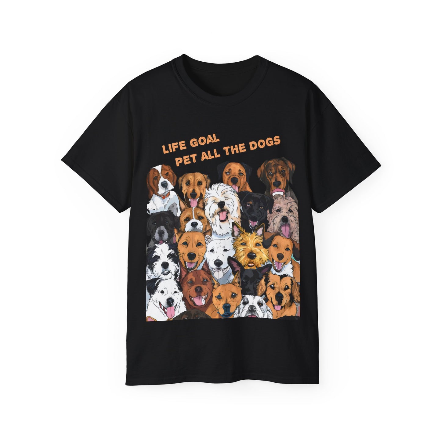 Cute Dog Cartoon Life Goal Pet All the Dogs Unisex Organic T-Shirt