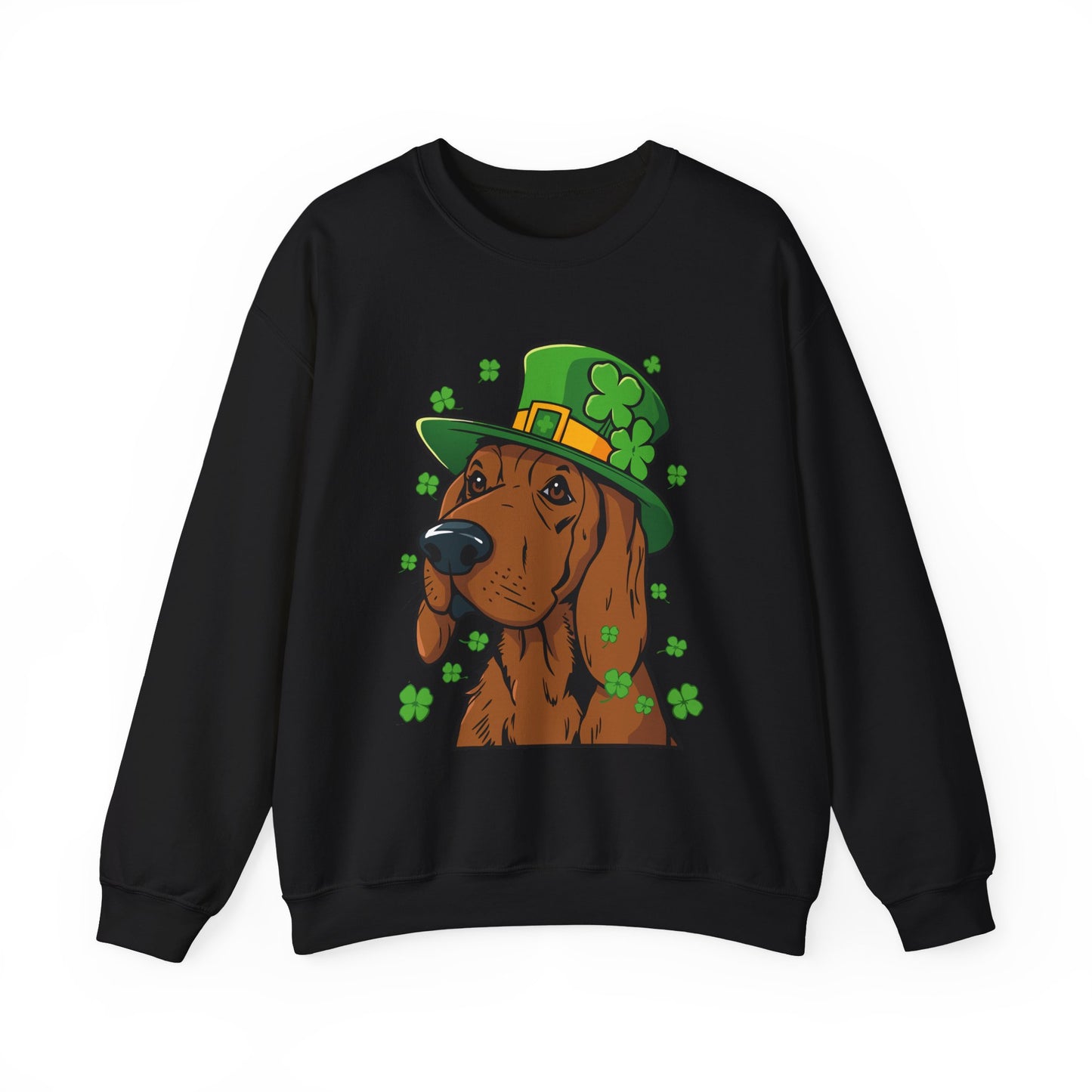 Cute Cartoon Shamrock Bloodhound St Patrick's Day Sweatshirt