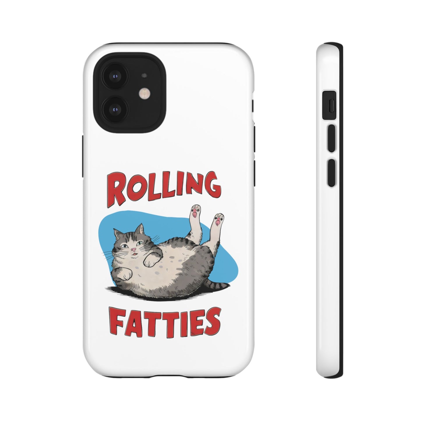 Cute Funny Cat Cartoon Rolling Fatties Meme iPhone Tough Cases