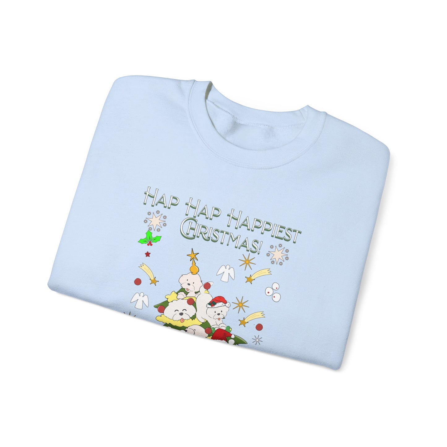 Hap Hap Happiest Christmas Poodle Christmas Tree Unisex Crewneck Sweatshirt