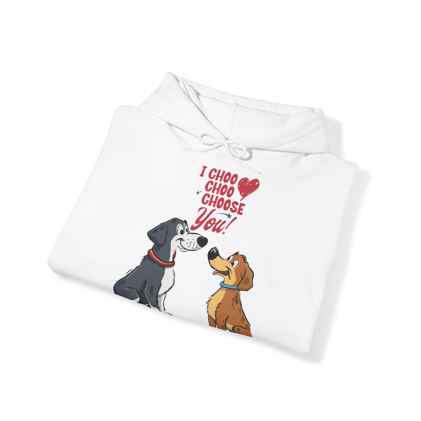 Cute Cartoon Dog I Choose You Valentine's Day Unisex Hooded Sweatshirt