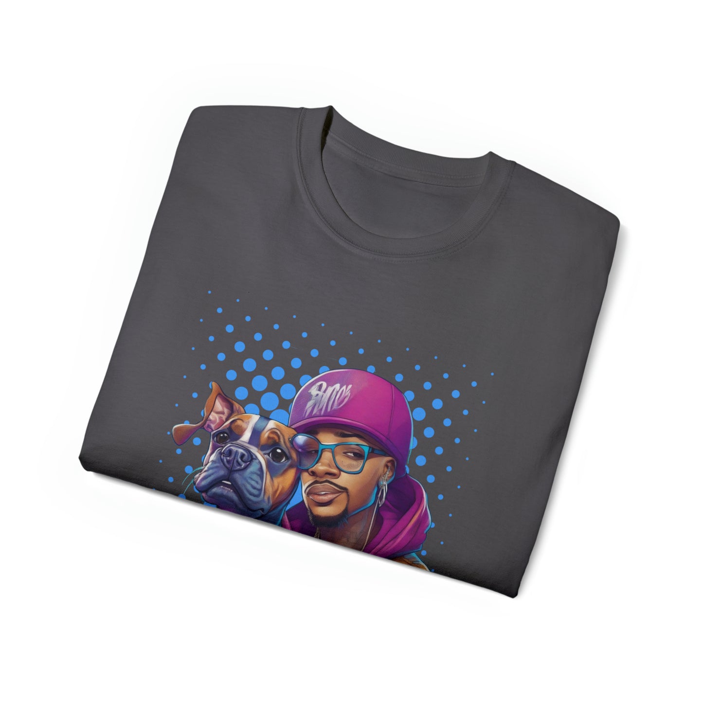 Cute Funny Rappers with Dogs Unisex Organic T-Shirt