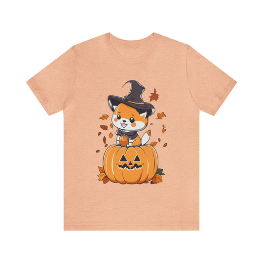 Cute Shiba Pumpkin Unisex Jersey Short Sleeve Tee