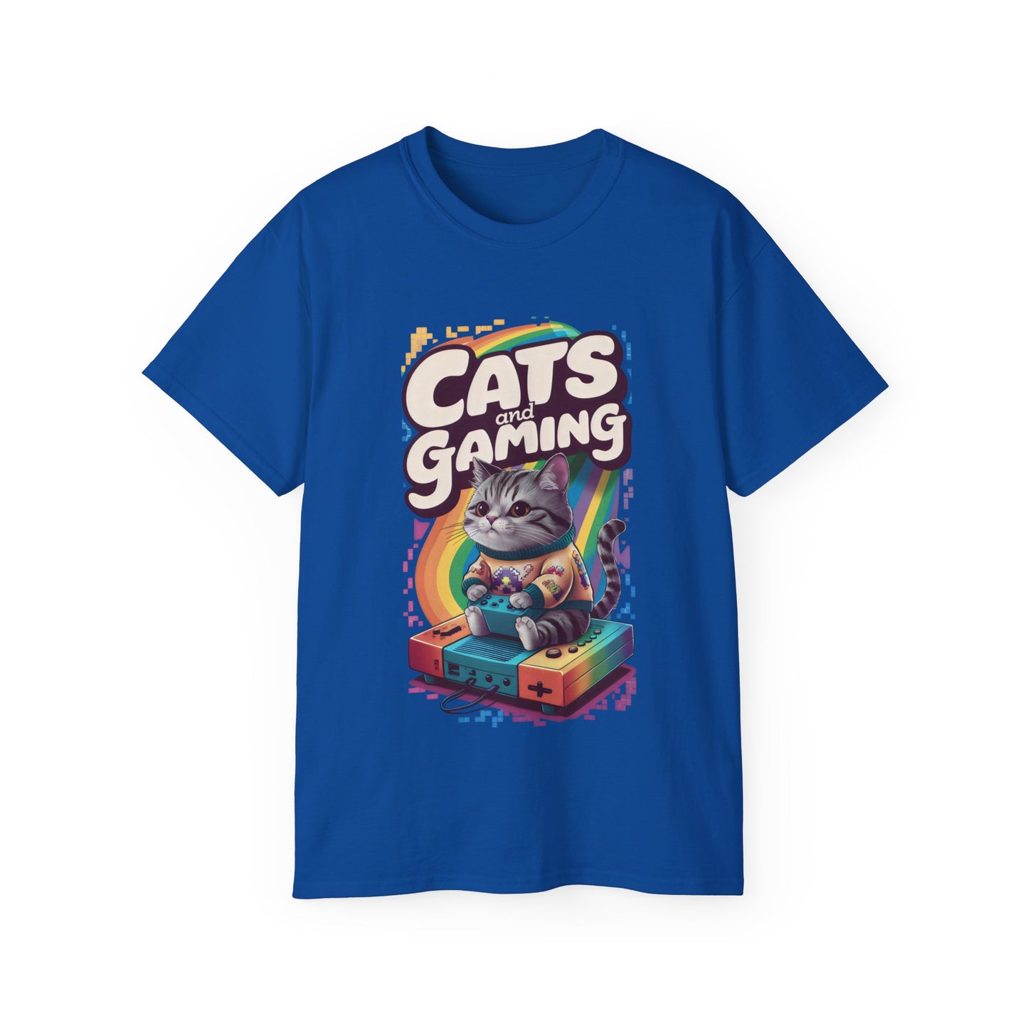 Cute Cartoon Cats and Gaming Unisex Organic T-Shirt