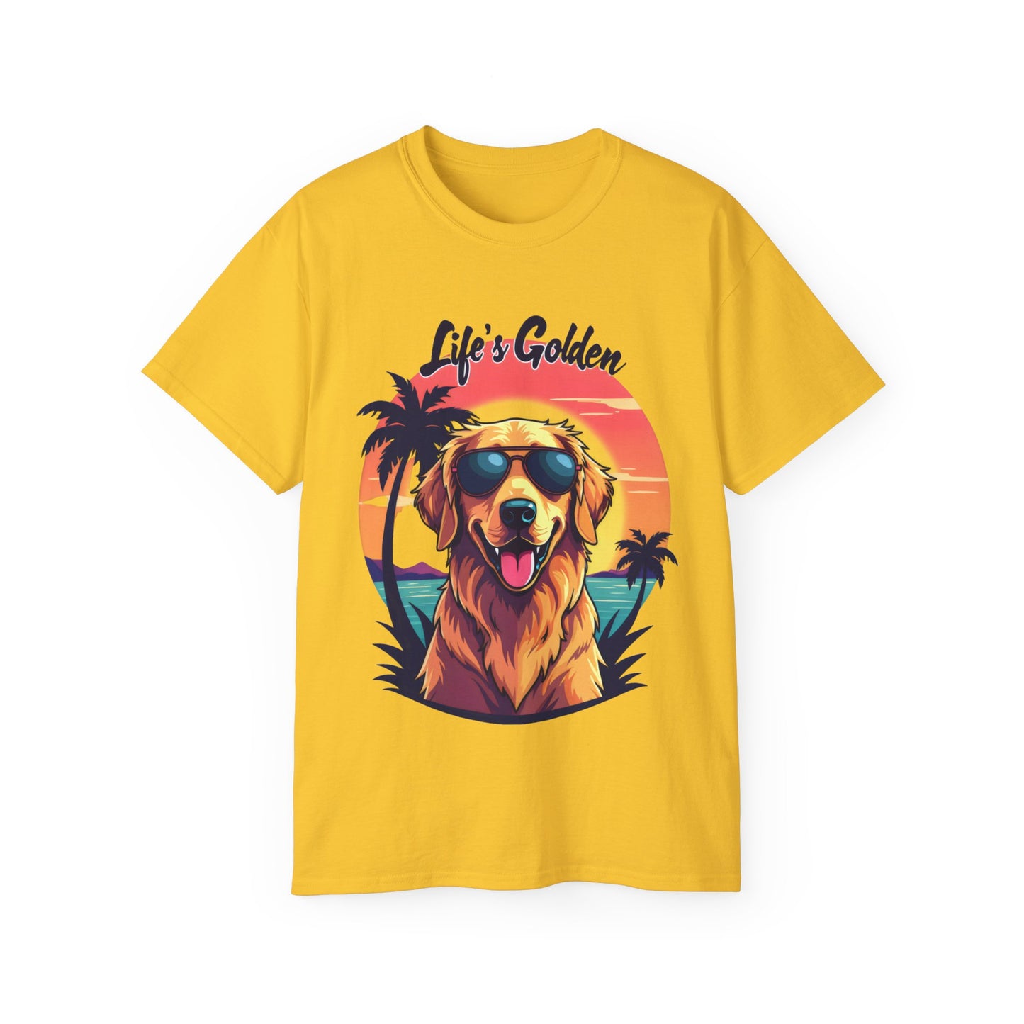 Cute Dog Cartoon Life's Golden Unisex Organic T-Shirt