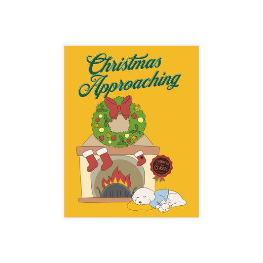 Cheeky Bichon Christmas Approaching Cartoon Dog Postcard Bundles (envelopes included)