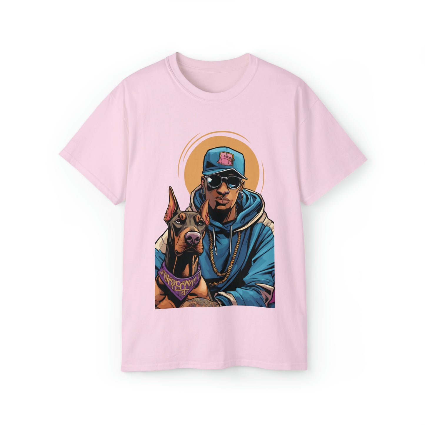 Cute Funny Rappers with Dogs Unisex Organic T-Shirt