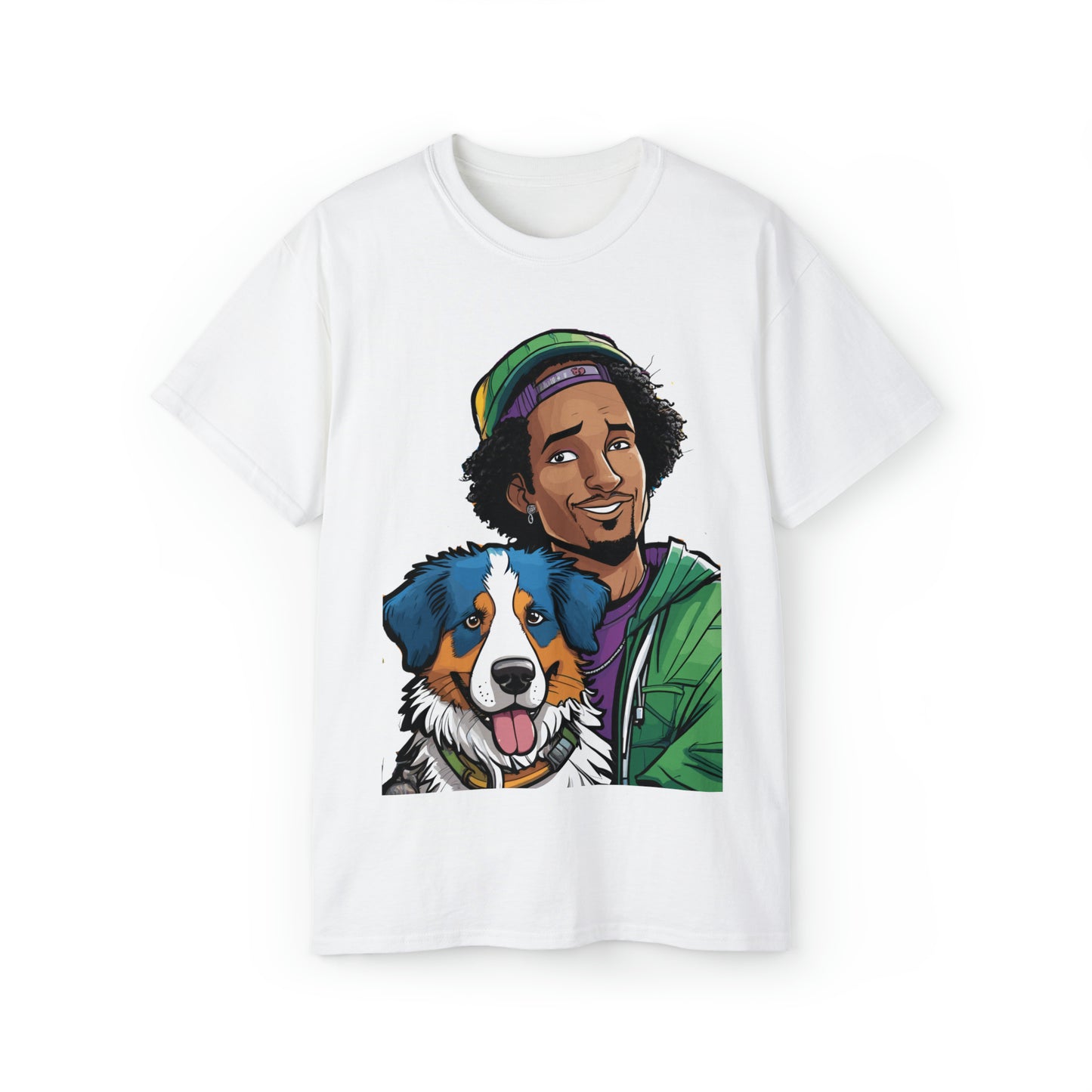 Cute Funny Rappers with Puppies Unisex Organic T-Shirt