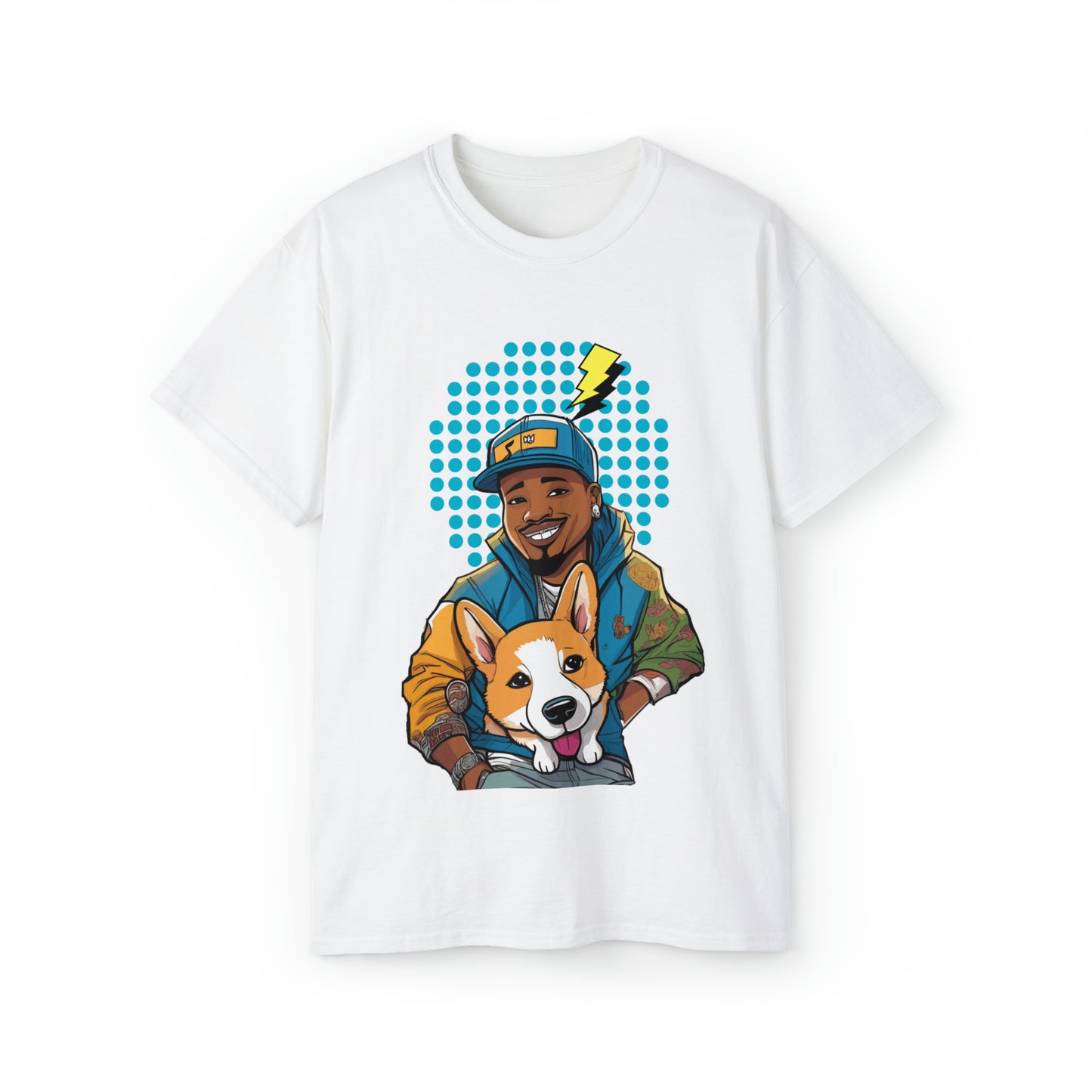 Cute Funny Rappers with Dogs Unisex Organic T-Shirt