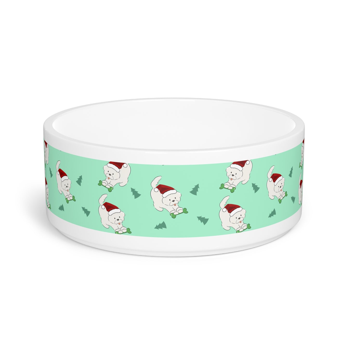 Cheeky Bichon Cute Christmas Dog Pattern Pet Bowl