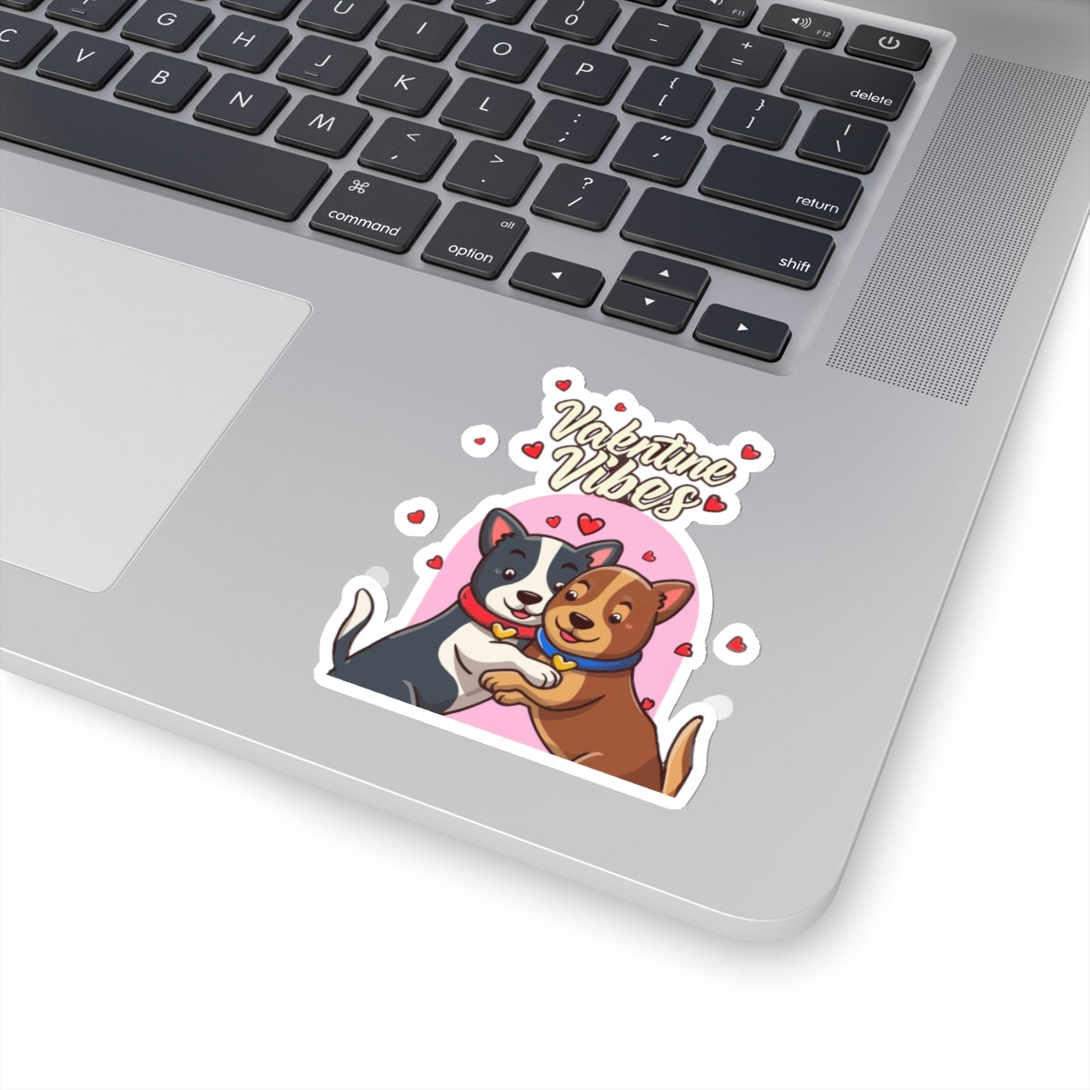 Cute Dog Cartoon Valentine Vibes Kiss-cut Stickers