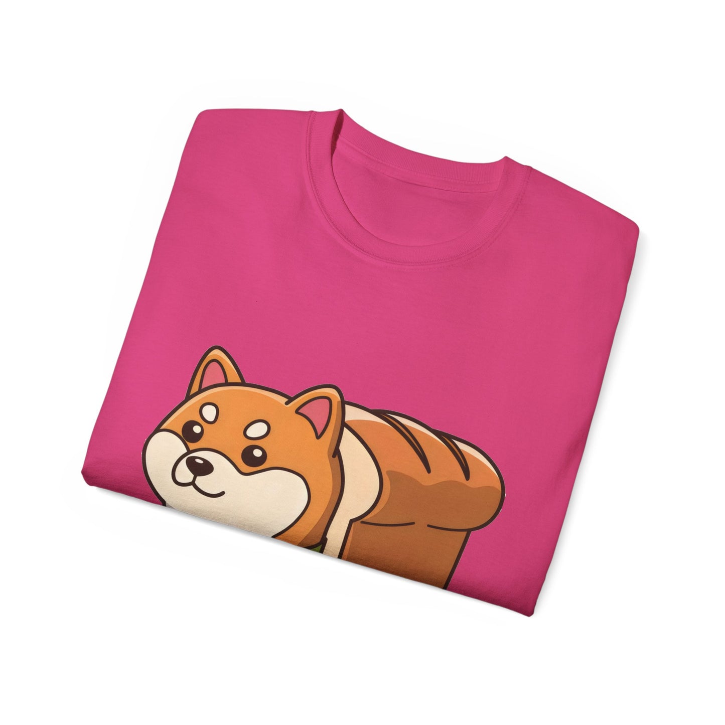 Cute Funny Dog Cartoon Shiba Bread Loaf Unisex Tee Shirt