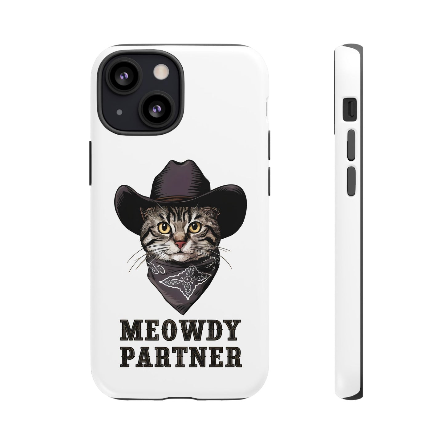 Cute Funny Cat Cartoon Meowdy Partner iPhone Tough Cases