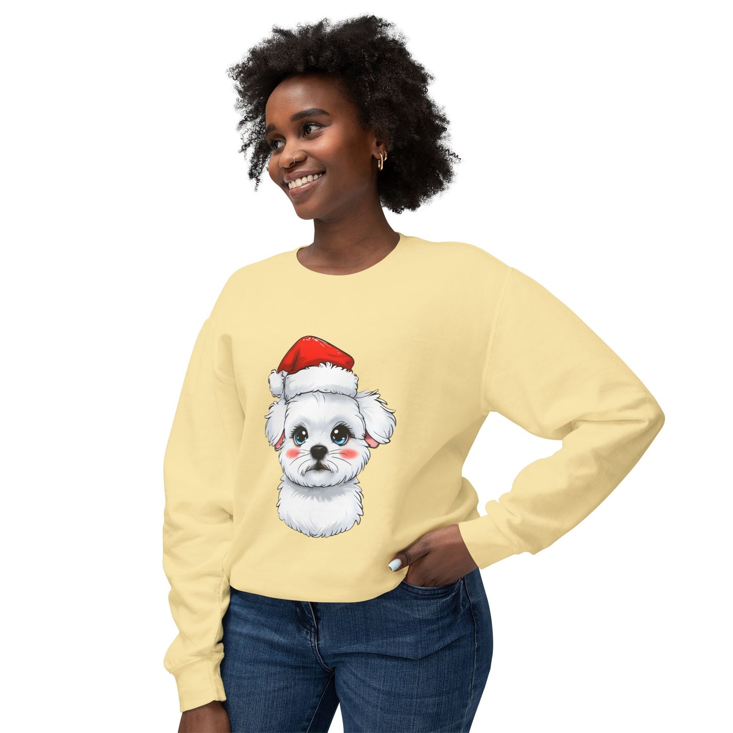 Cute Dog Cartoon Bichon Frise Christmas Sweatshirt