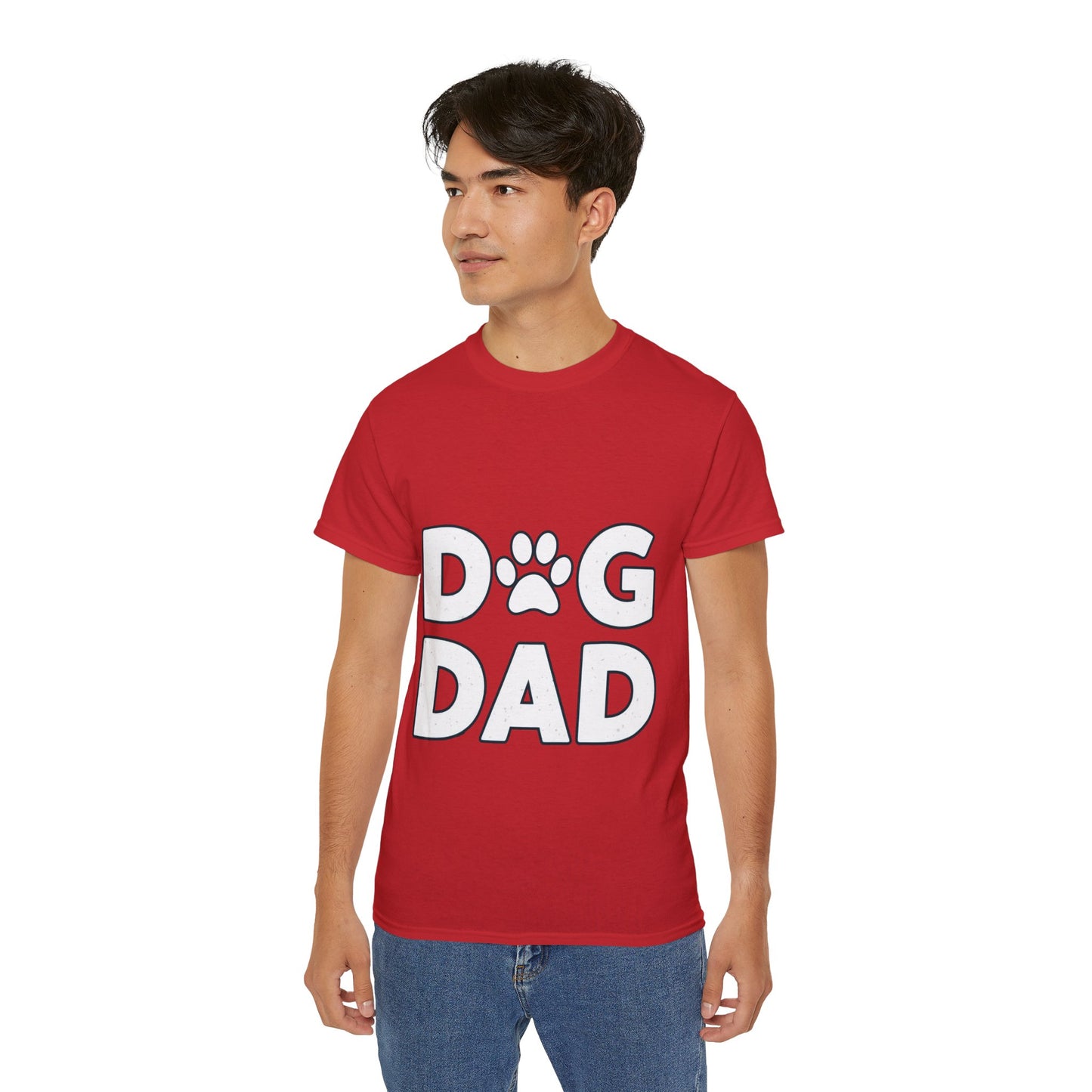 Cute Dog Dad Paw Print Unisex Organic T-Shirt