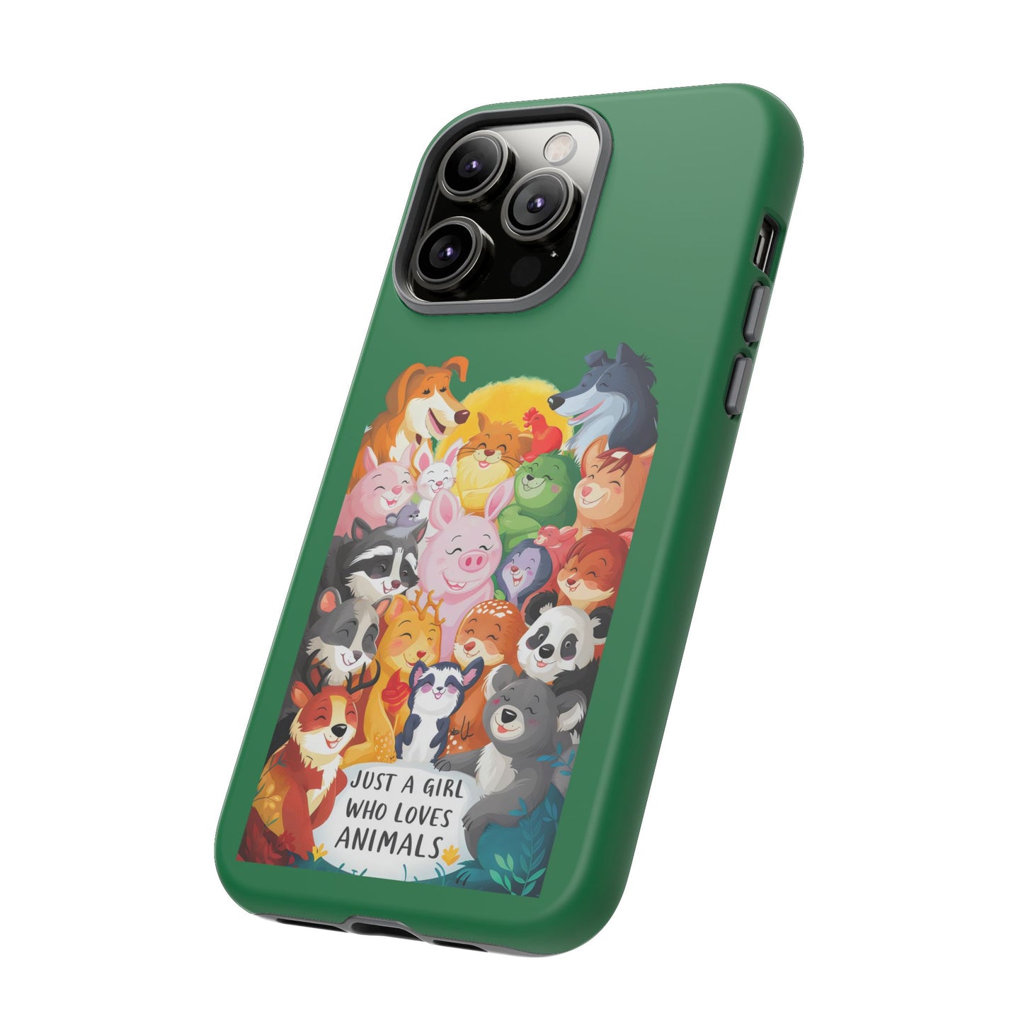 Cute Cartoon Just a Girl Who Loves Animals iPhone Tough Cases