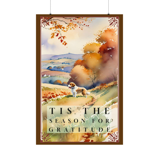 Tis the Season to be Grateful Thanksgiving Matte Vertical Posters