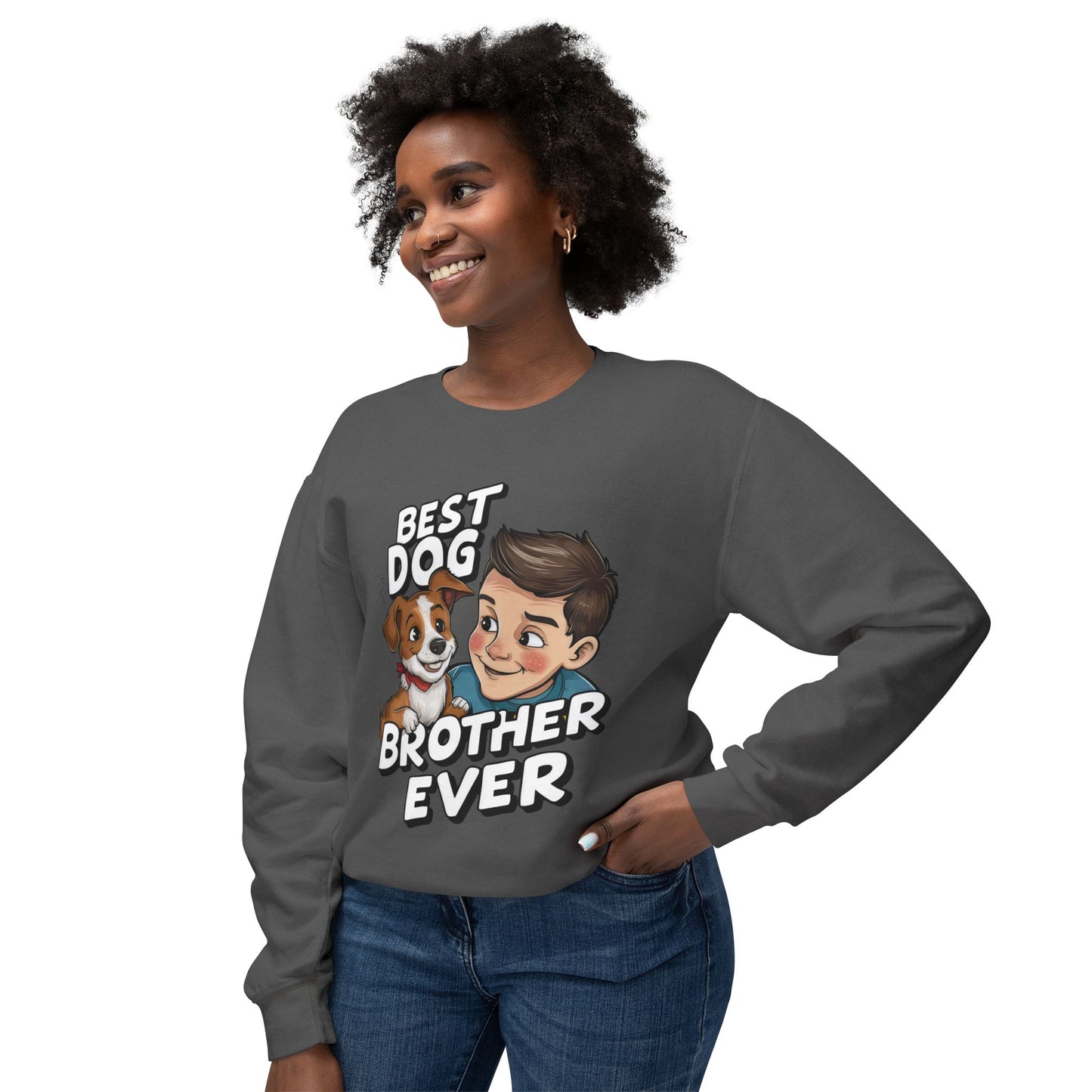 Cute Dog Brother Ever Crewneck Sweatshirt