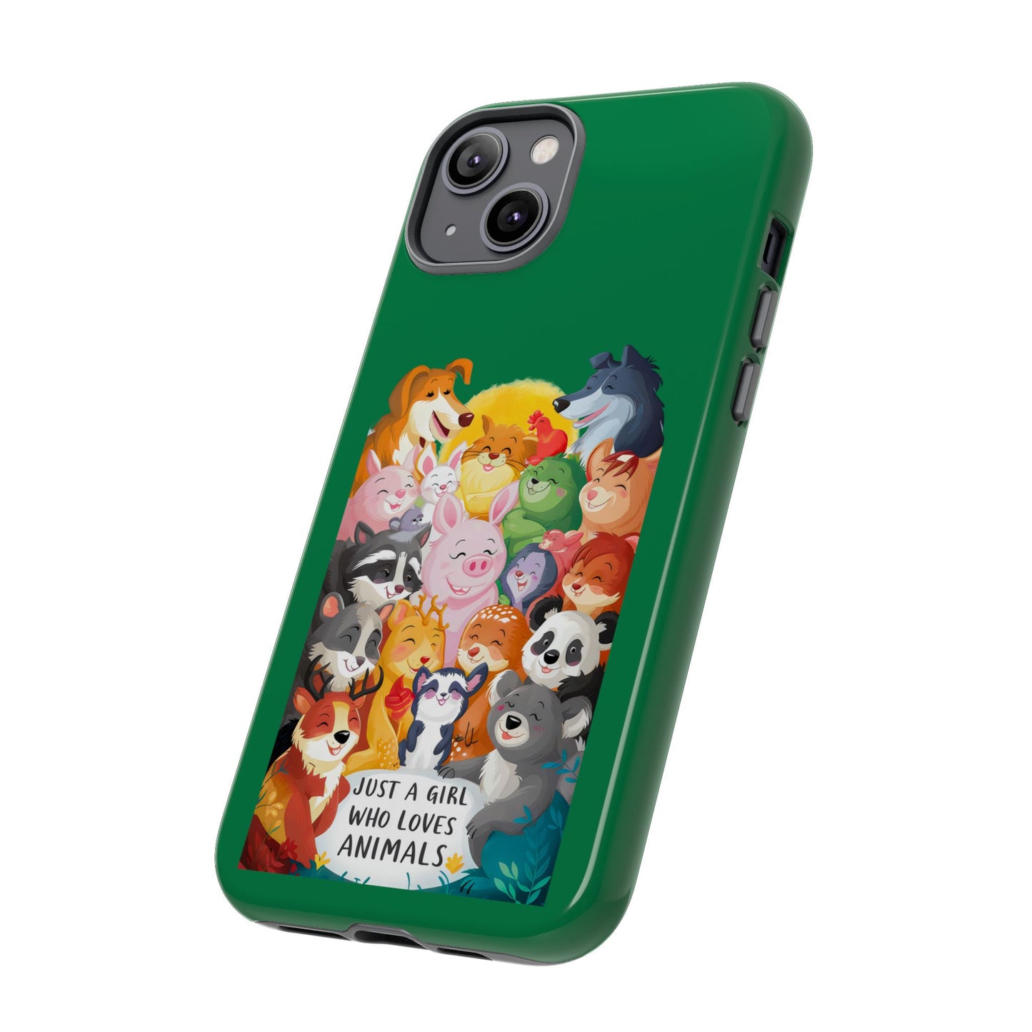 Cute Cartoon Just a Girl Who Loves Animals iPhone Tough Cases