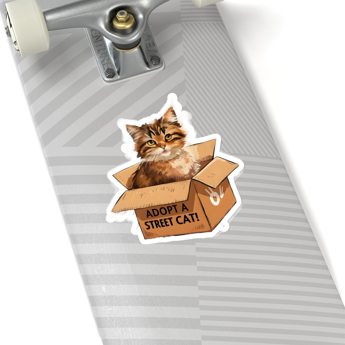 Cute Cat Cartoon Adopt a Street Cat Kiss-cut Stickers