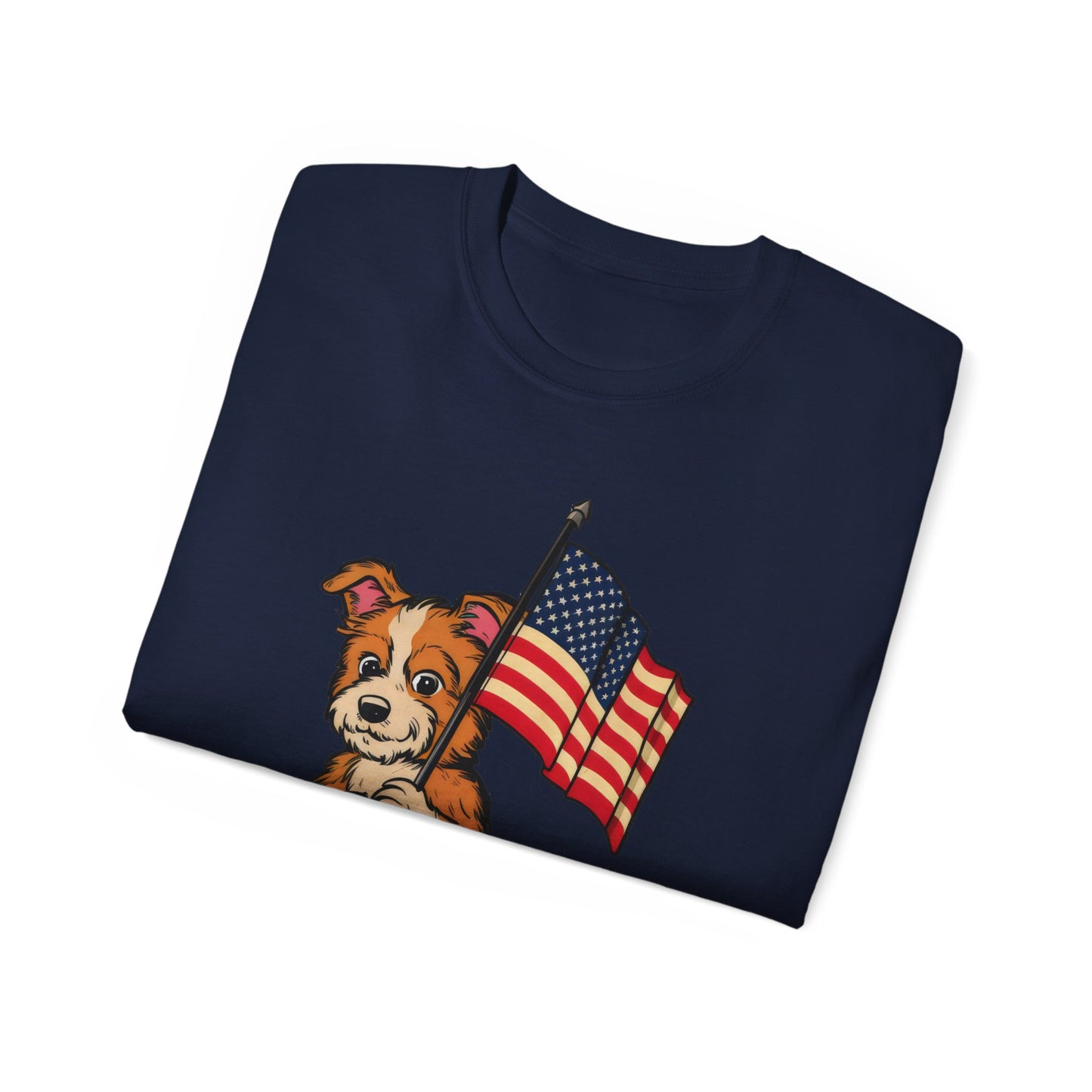 Cute Dog Cartoon Fourth of July Merica Organic T-Shirt