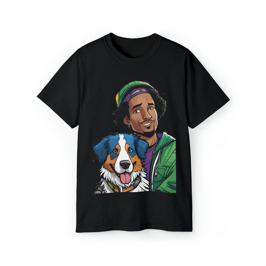 Cute Funny Rappers with Puppies Unisex Organic T-Shirt