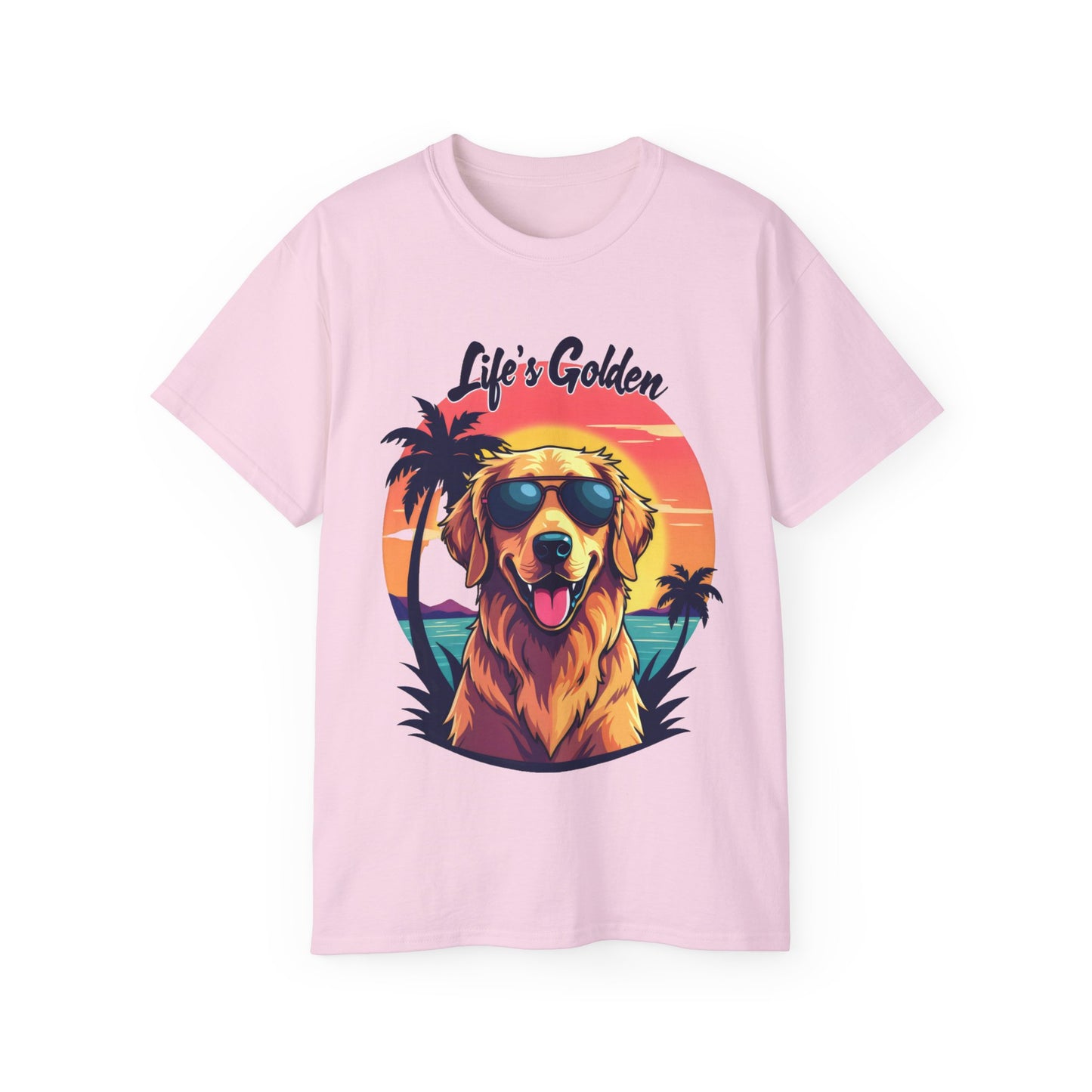 Cute Dog Cartoon Life's Golden Unisex Organic T-Shirt