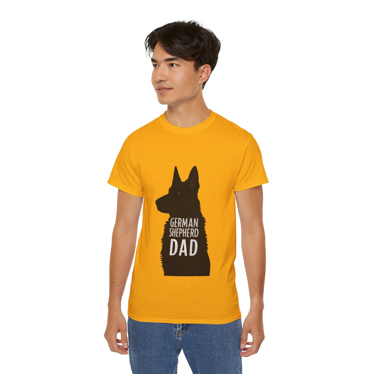 Cute Cartoon German Shepherd Dad Organic T-Shirt