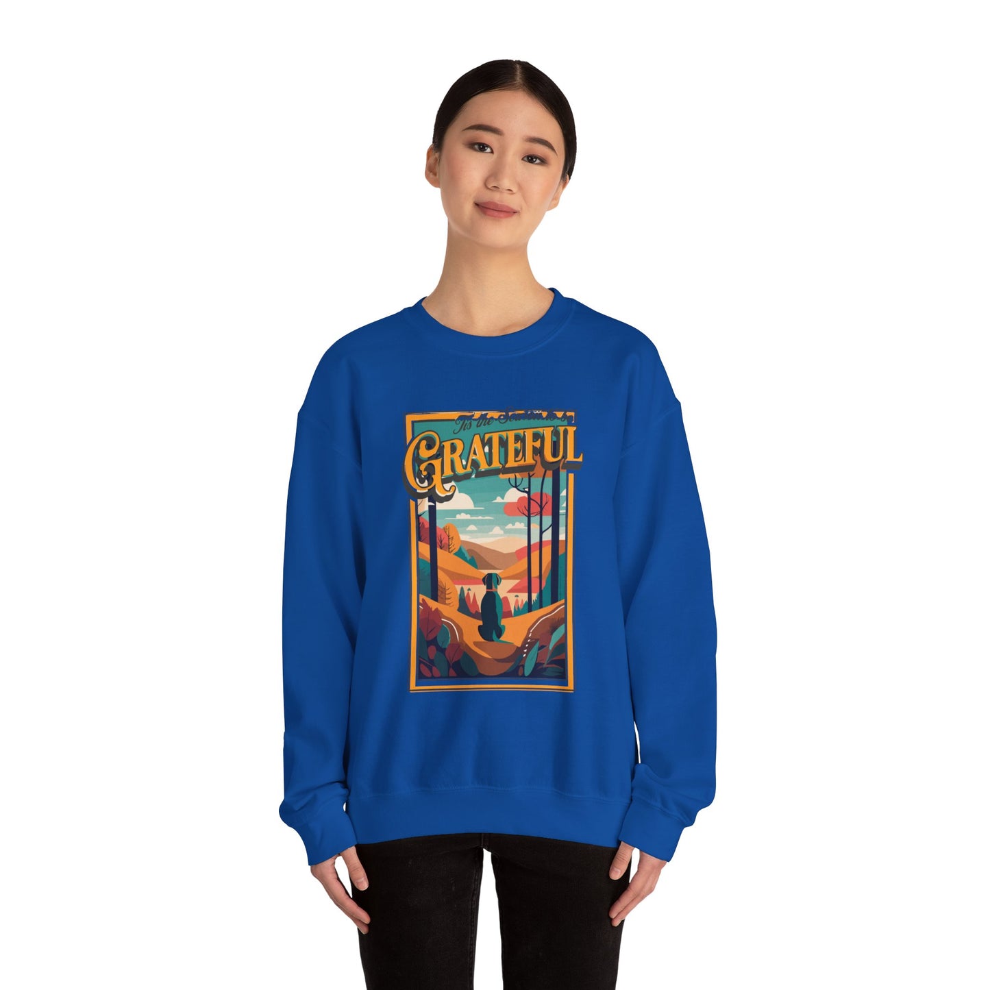 Tis the Season to be Grateful Thanksgiving Unisex Crewneck Sweatshirt