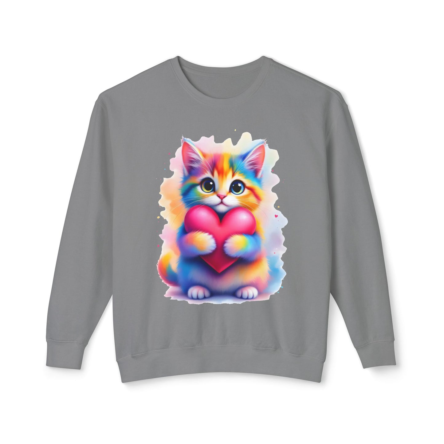 Rainbow Cat Heart Sweatshirt