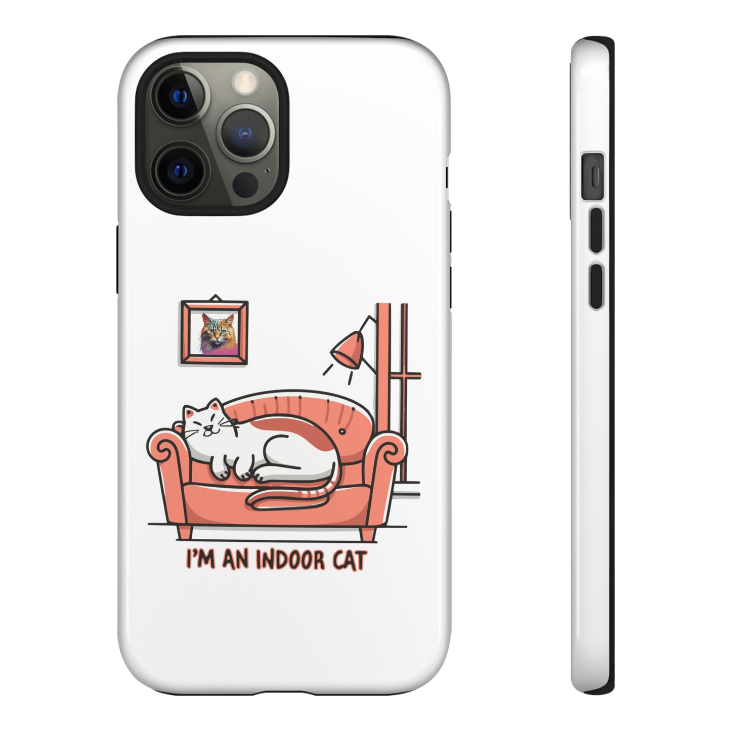 Cute Funny I'm an Indoor Cat Meme Cartoon iPhone Tough Cases